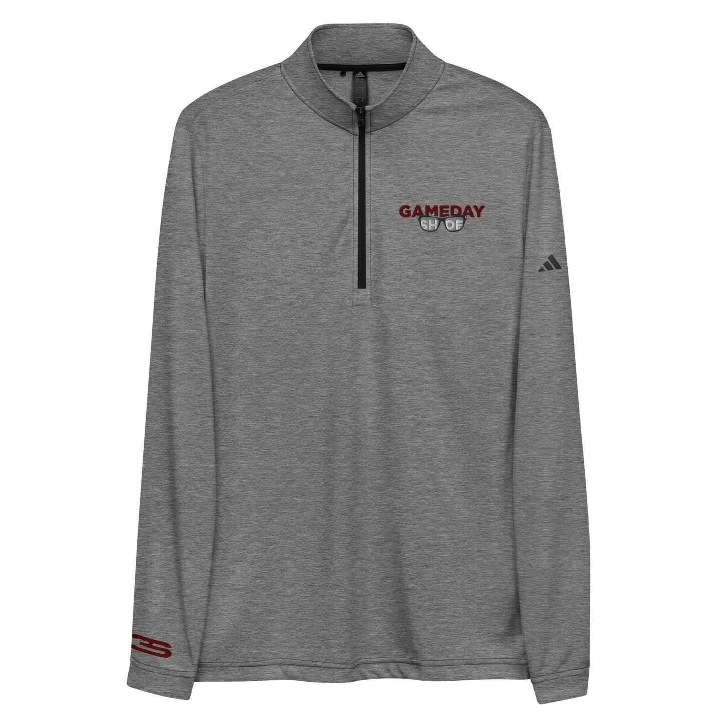 grey Starkville Adidas Quarter Zip Pullover front