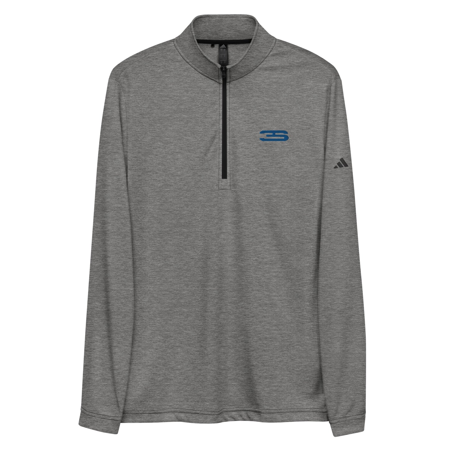 grey kentucky Adidas Quarter Zip Pullover - 3S Logo front