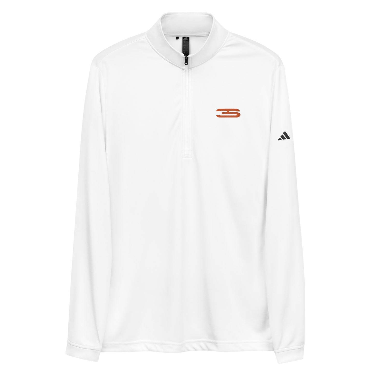 white Austin Adidas Quarter Zip Pullover - 3S Logo