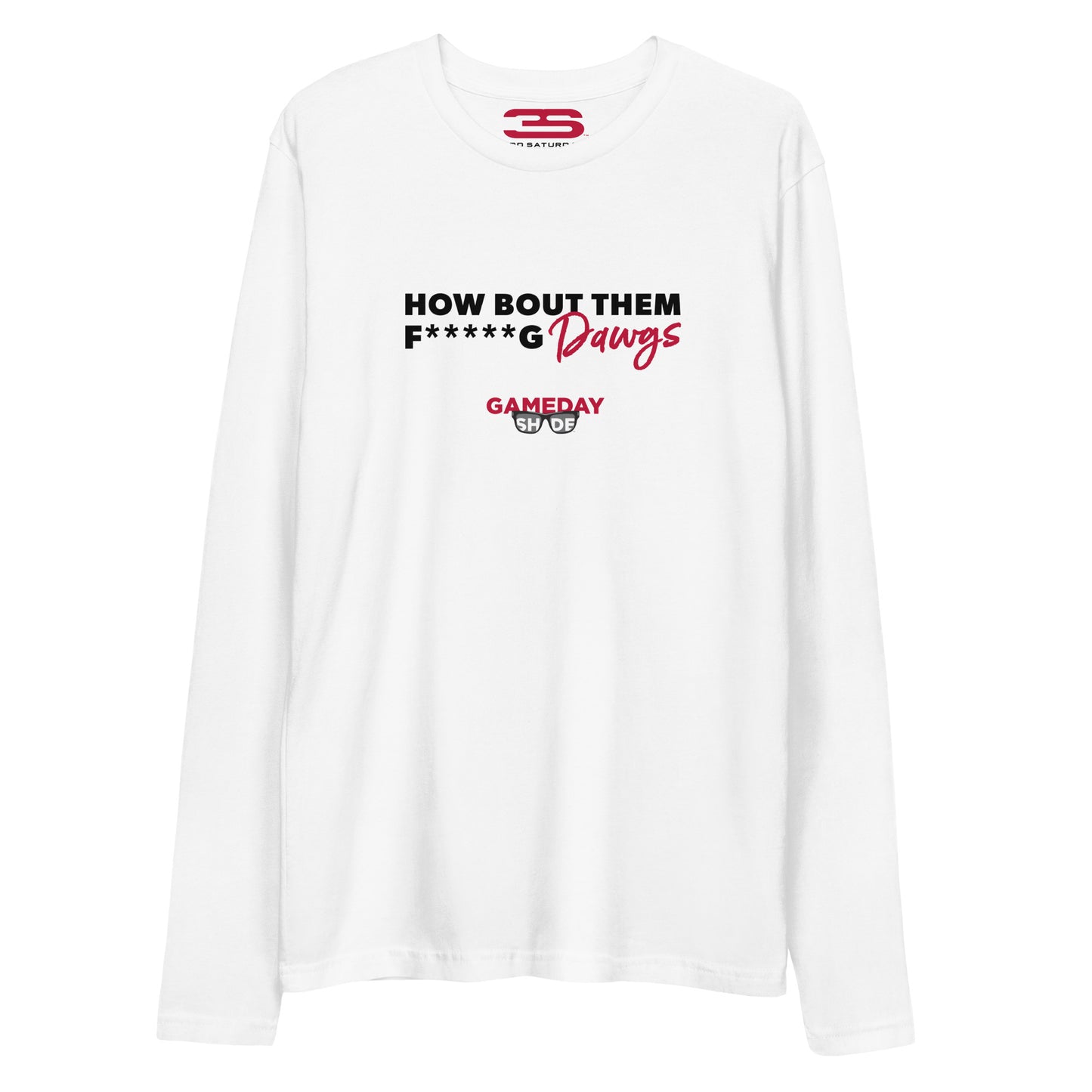 white georgia long sleeve tee front