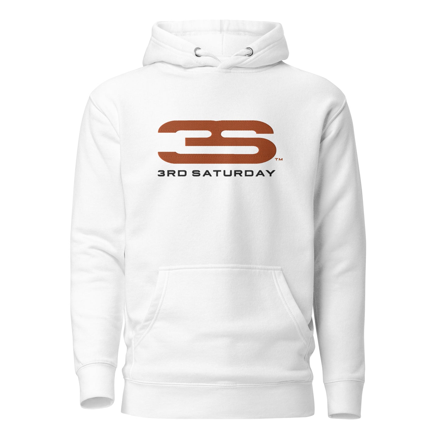 white Austin 3S Logo Embroidered Unisex Hoodie front