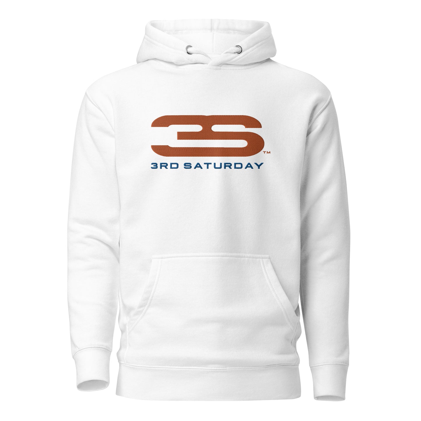 white Gainesville 3S Logo Embroidered Unisex Hoodie