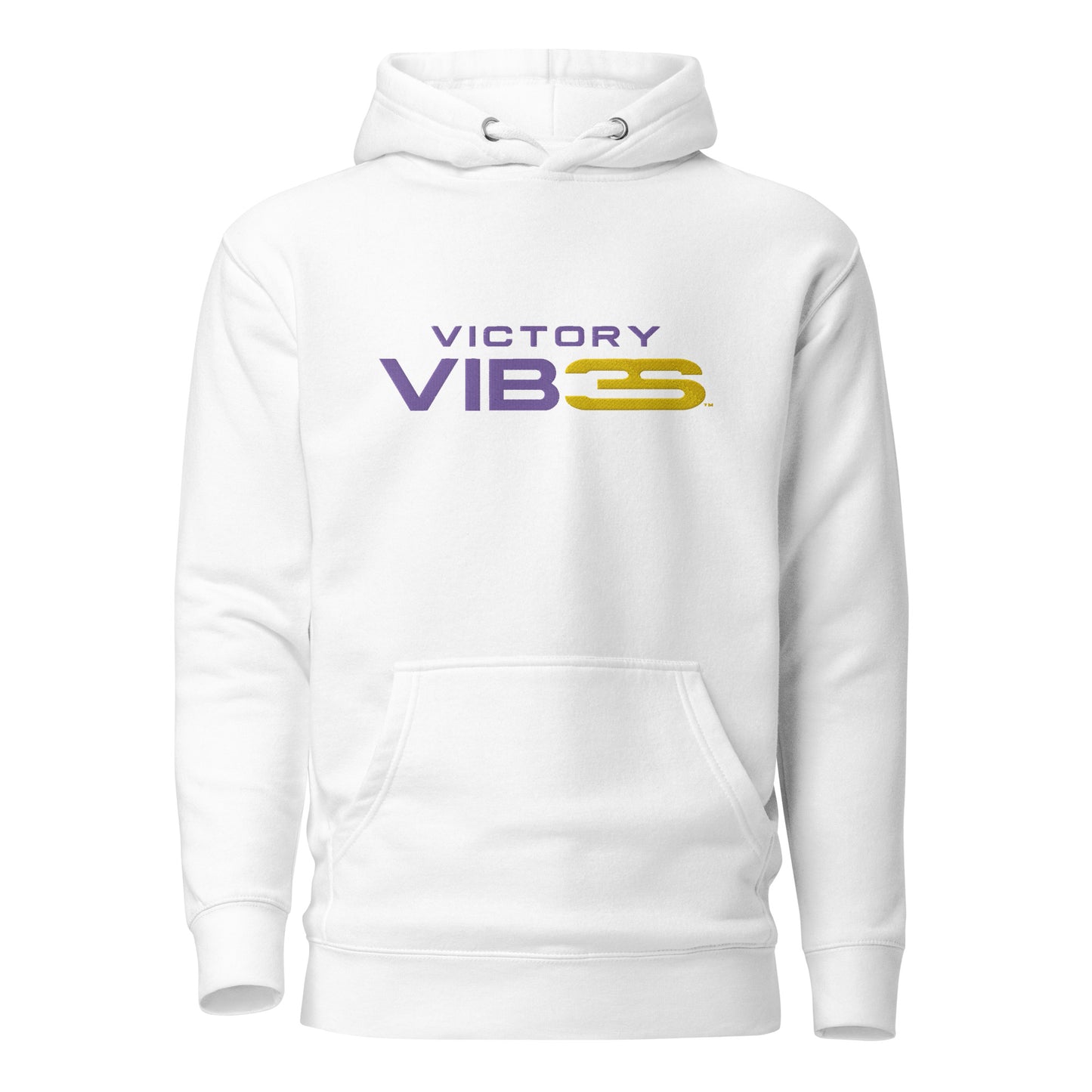 white Baton Rouge Victory VIB3S Logo Embroidered Unisex Hoodie