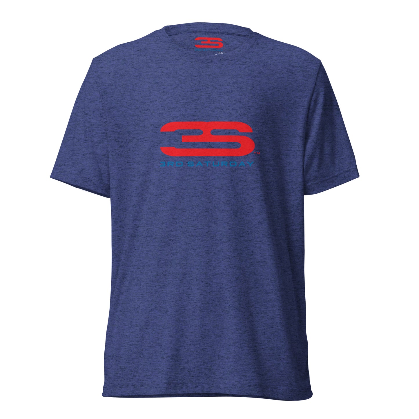 navy Oxford Short Sleeve T-Shirt - 3S Logo front