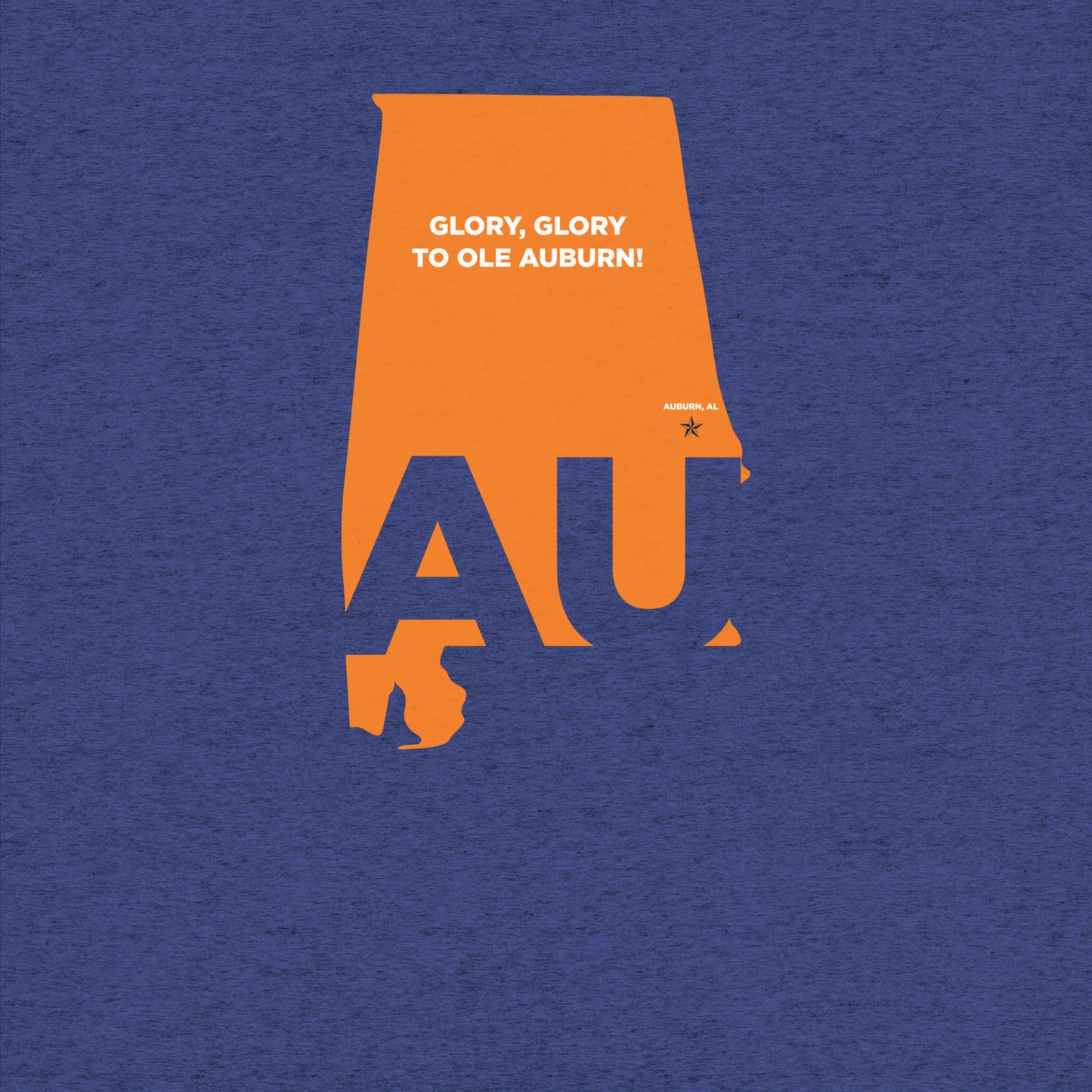 blue Auburn Short Sleeve T-Shirt - Glory Glory design