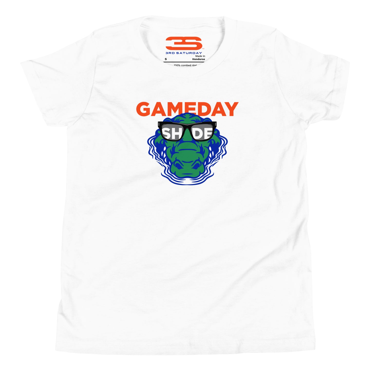 white Gainesville Gameday Shade Youth Short Sleeve T-Shirt