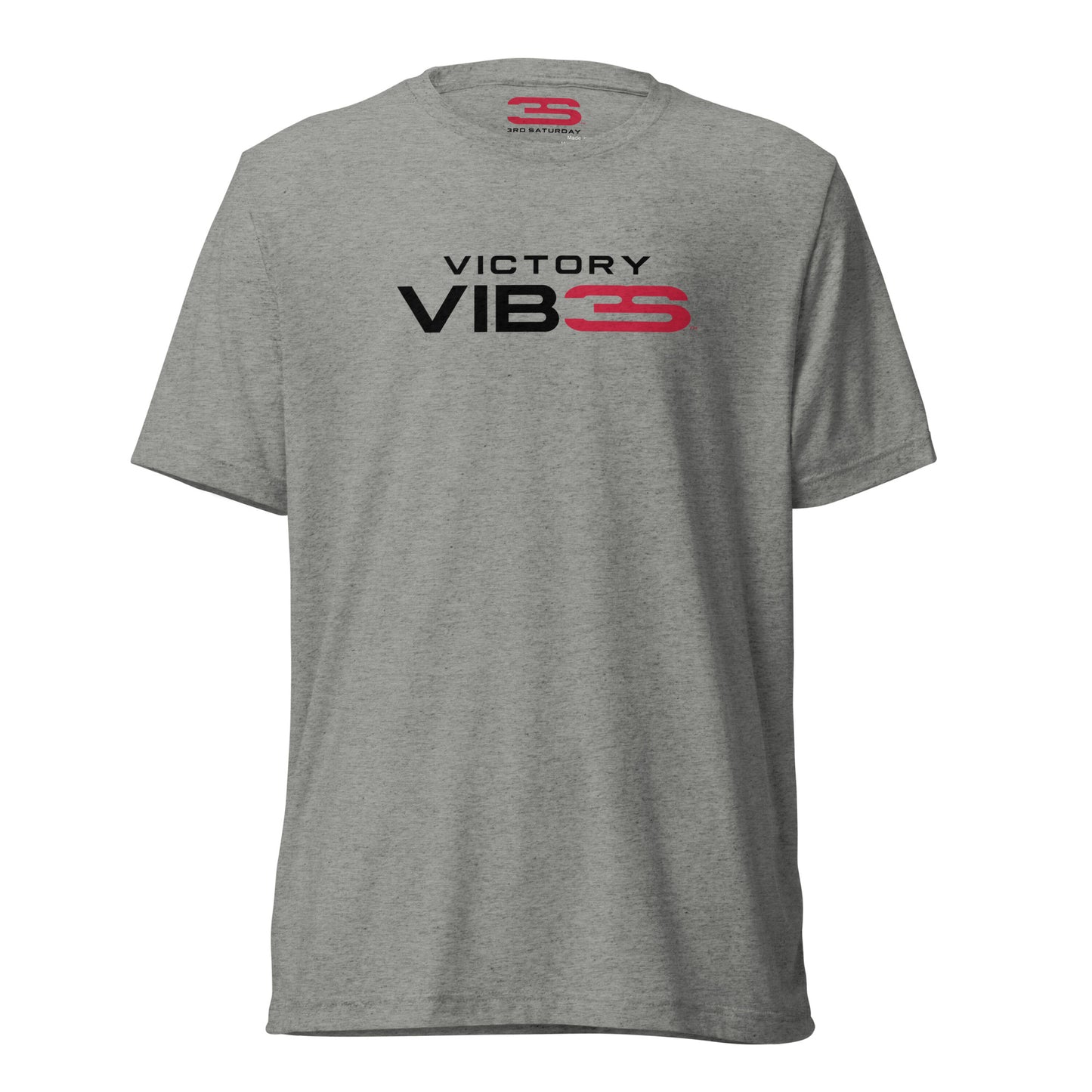 grey arkansas victory vibes tee front