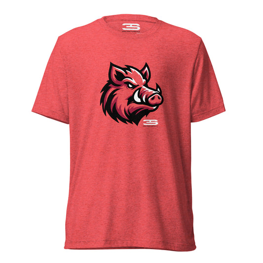 red arkansas Mascot Short Sleeve T-Shirt front